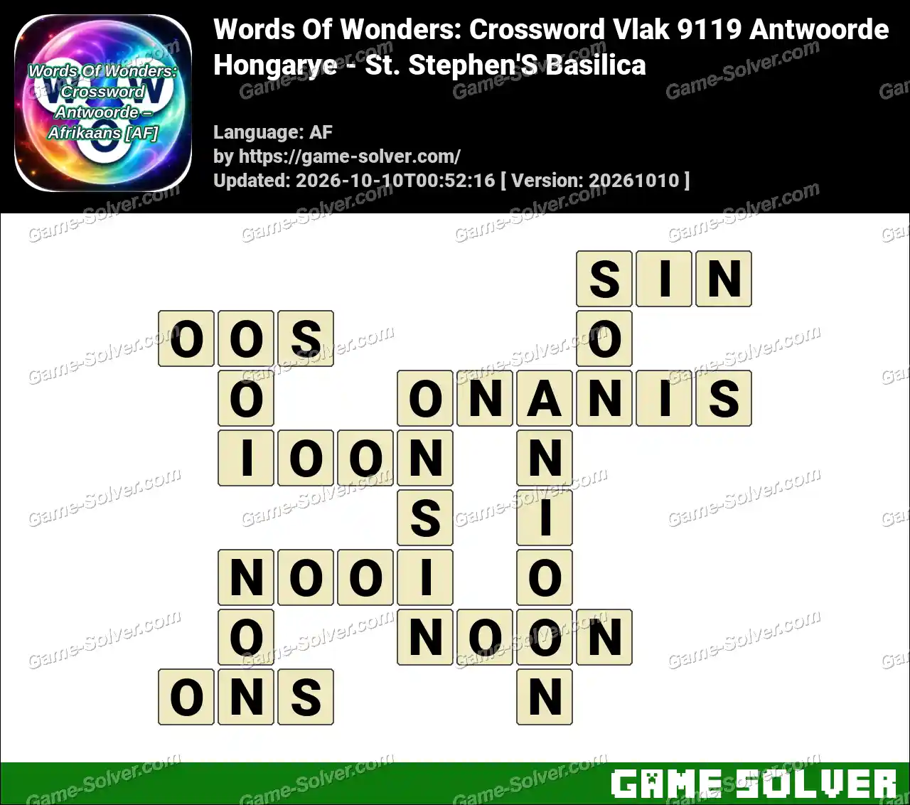 Words Of Wonders: Crossword Vlak 9119 Antwoorde – Hongarye – St. Stephen’S Basilica
